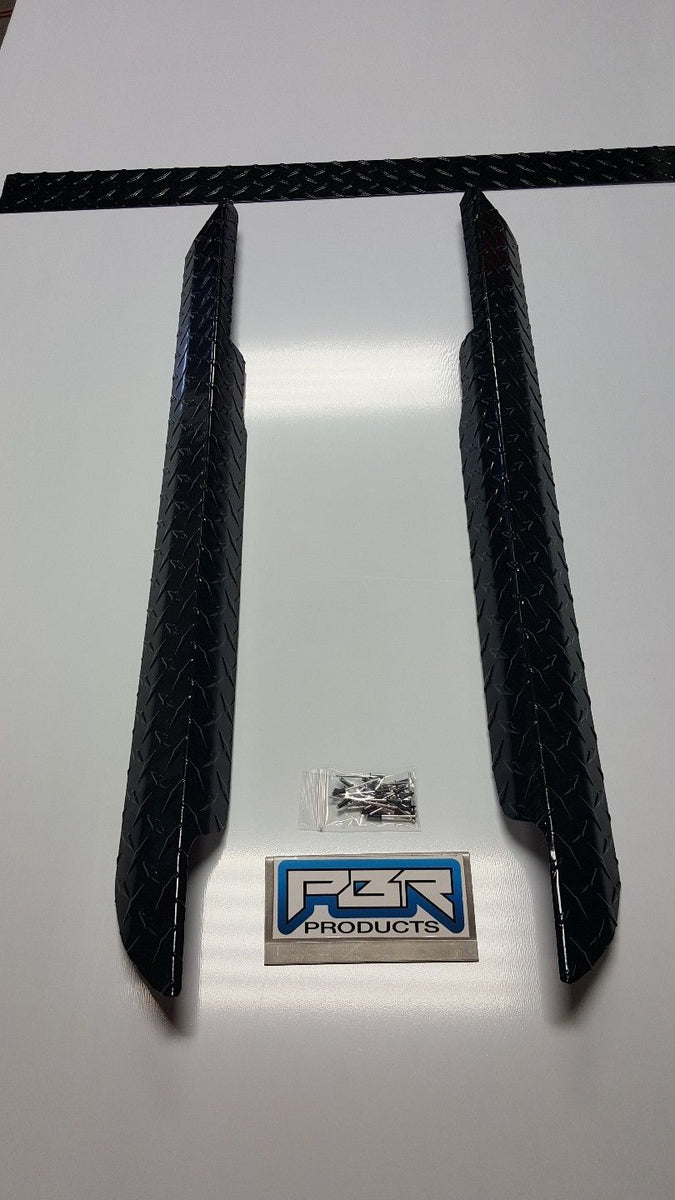 BLACK EZGO Marathon Golf Cart Diamond Plate Rocker Panels & Kick Plate