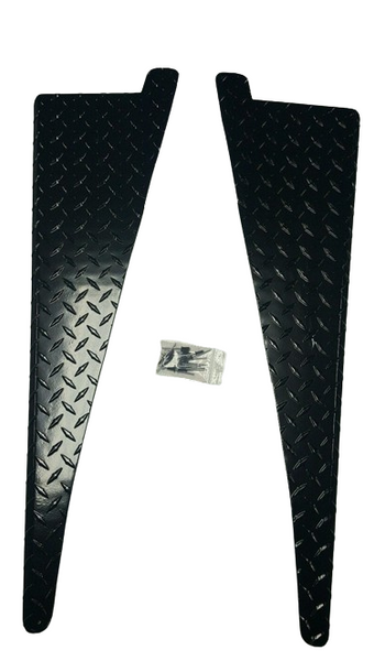 JEEP CJ7  DIAMOND PLATE FENDER TOP COVERS 45° bend 1/2" BLACK