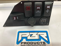 Honda Pioneer 500 Switch Plate: Horn, Led Light Bar, Winch, Voltmeter, switch blank, and USB