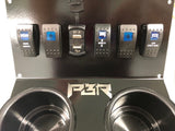 PBR Products fits Honda pioneer 1000 - 6 switch Volt Meter, switches, and USB charge  2 outlet bracket cup holder MIDNIGHT EDITION