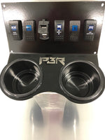 PBR Products fits Honda pioneer 1000 - 6 switch Volt Meter, switches, and USB charge  2 outlet bracket cup holder MIDNIGHT EDITION
