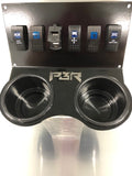 PBR Products fits Honda pioneer 1000 - 6 switch Volt Meter, switches, and USB charge  2 outlet bracket cup holder MIDNIGHT EDITION