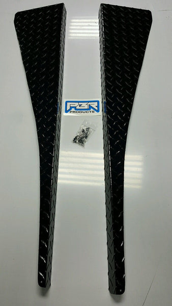 JEEP wrangler TJ black DIAMOND PLATE FENDER TOPS WITH large 1.5 inch BEND.
