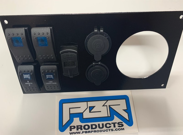 PBR Products Honda Pioneer 1000 Built out Dash Plate 3" radio hole w/ Dual USB, Voltmeter, Winch, and MORE