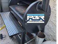 PBR Products Diamond Plate 8" Folding Shelf for Pit Boss 820D Pellet Grill - SILVER