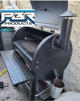 PBR Products Diamond Plate 8" Folding Shelf for Pit Boss 820D Pellet Grill - SILVER