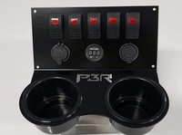PBR Products fits Honda Pioneer 1000 Cup Holder 5 Red Switches, Volt, USB, and CIG Outlet