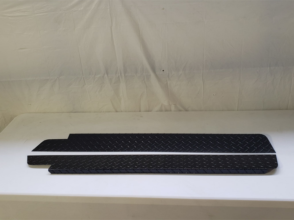 JEEP CJ5 Rocker Panel Side Plates 72-83 with bend 1" Diamond plate alum. 5 1/4" BLACK