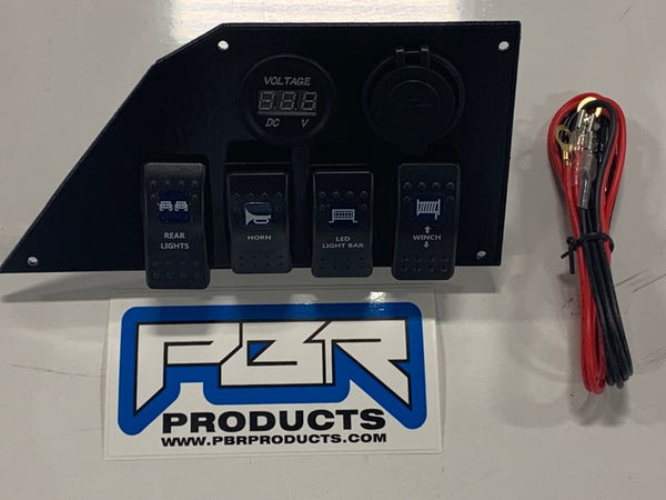 Honda Pioneer 500 Switch Plate: Led Light Bar, Horn, Winch, Rear, Volt & 12V