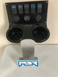 Honda Pioneer 1000 Cup holder COMPLETE w/ voltmeter USB CIG Outlet 5 switches BLUE - Part#1003HBO