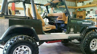 Jeep TJ Wrangler 5 3/4" Diamond Plate Rocker Guards Panels 1997 - 2006 90° bend