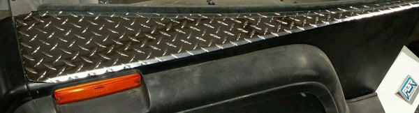 JEEP YJ DIAMOND PLATE FULL TOP FENDER COVERS WITH BEND SET OF 2