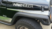 JEEP TJ DIAMOND PLATE FULL TOP FENDER COVERS BLACK powder coat With BEND. Pair
