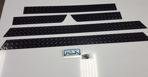 Jeep Wrangler TJ 3 1/2" BLACK Aluminum Diamond Plate Rocker & Short Corner Set