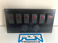 Honda Pioneer 700 Plate w/ 6 RED switches 1 Power Acc & 1 USB Port kit INCLUDES PLATE