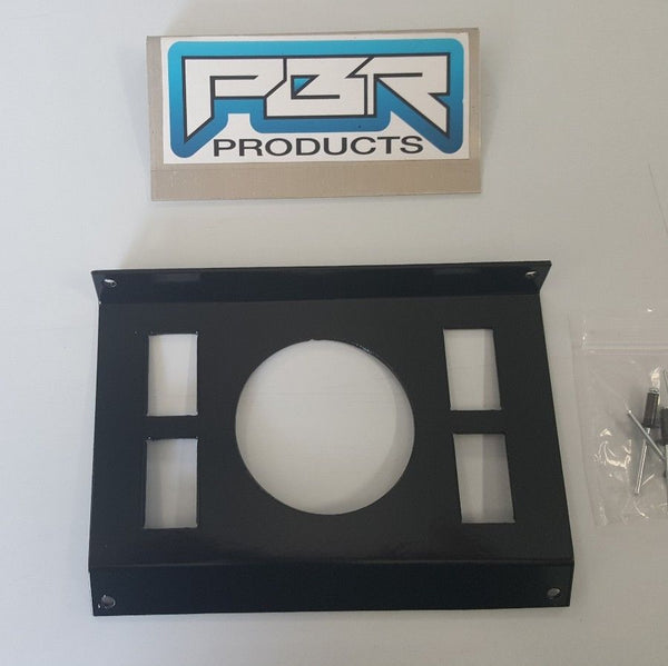 Polaris RZR In-Dash Stereo Panel Blank Panel with 3" round hole 4 switch holes - Part#PR34S