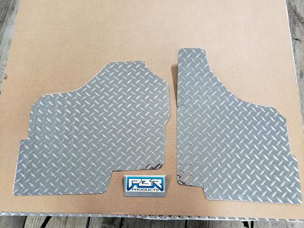 Honda Pioneer 1000 front floor boards 2 piece set Silver Diamond Plate 2016 - 2022