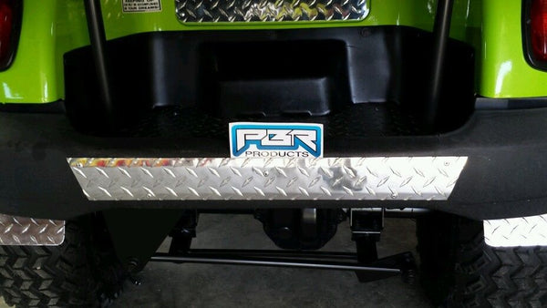 Yamaha G16 G22 Golf Cart Diamond Plate Polished Alum Rear Bumper Cover insert.